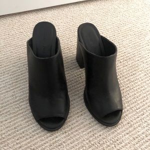 Black High Heel Mules